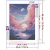 5d DIY Diamond Painting Cross Stitch Moon Pink Cloud Scenery Diamond Embroidery Mosaic Full Round Drill Home Decor Arts