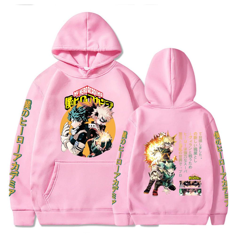 Hot Anime My Hero Academia Bakugou Katsuki And Midoriya Izuku Print Hooded Men Women Hoodies Harajuku Sweatshirt Male Streetwear