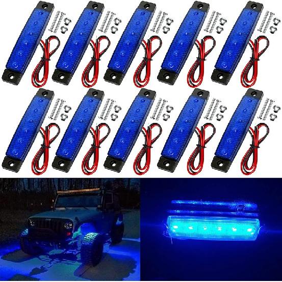 10X Led Rock Lights, Strip Light, Wheel Well Light, Waterproof Exterior Interior Light, Led Underglow Kit For Golf Cart, Jeep Wrangler, RZR, Offroad,