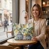 Lemon Potted Print Tote Bag Fashion Portable Large Capacity Daily Carry Handbag