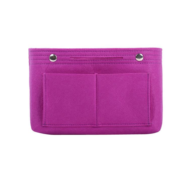 Large Capacity Felt Makeup Bag: Multifunctional Women's Travel Organizer with Snap Closure