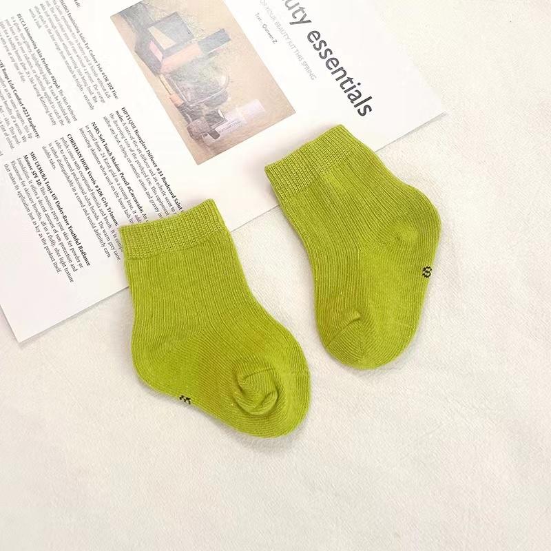 Candy Color Baby Socks Soft Cotton Kids Boy Girl Breathable Middle Tube Socks Toddler Infant Casual Elastic Socks