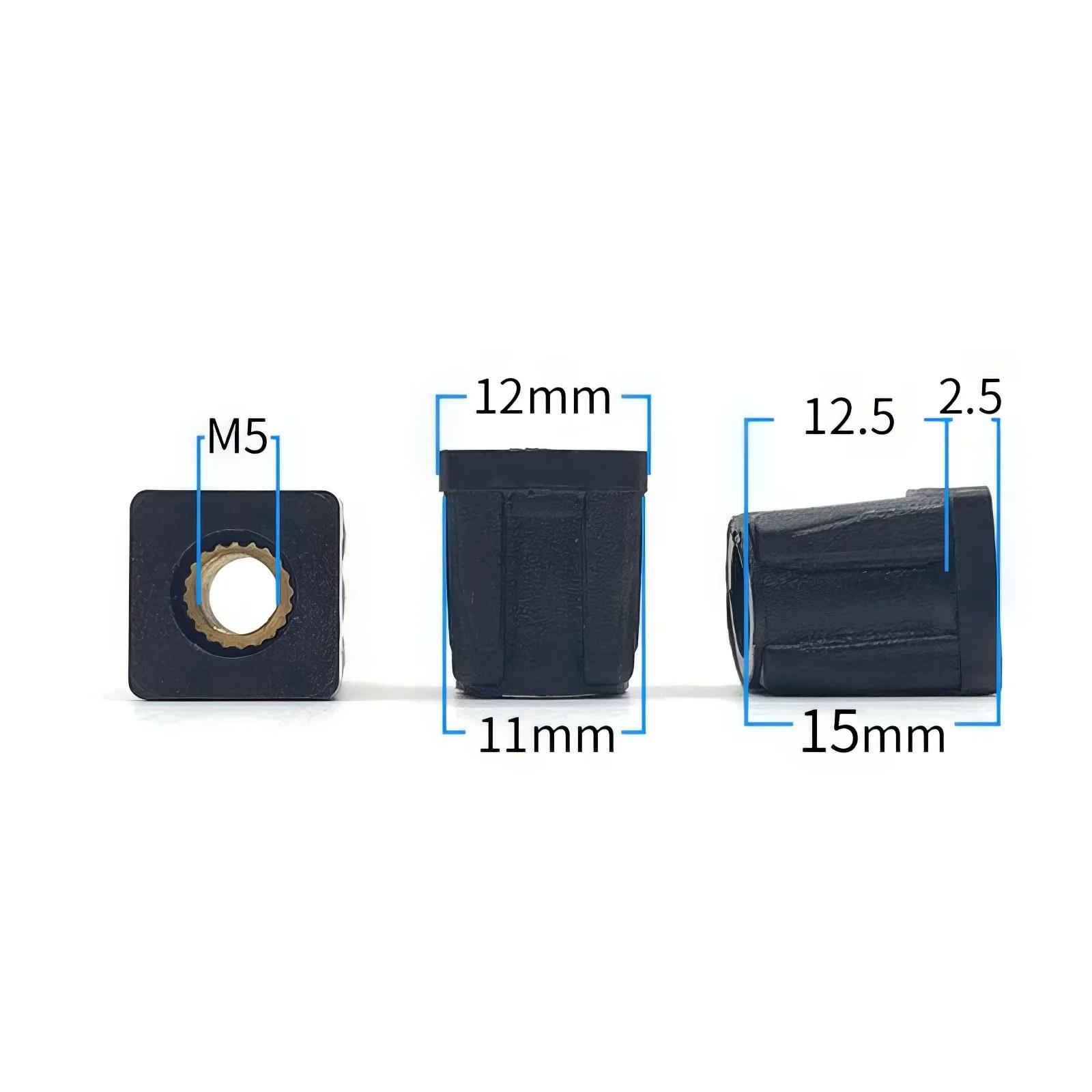 

10 or 5pcs M5 M6 M8 Plastic Square Pipe Plugs with Nut Hole Blanking End Inserts Caps Pipe Cover Furniture Leg Feet Tube Plug