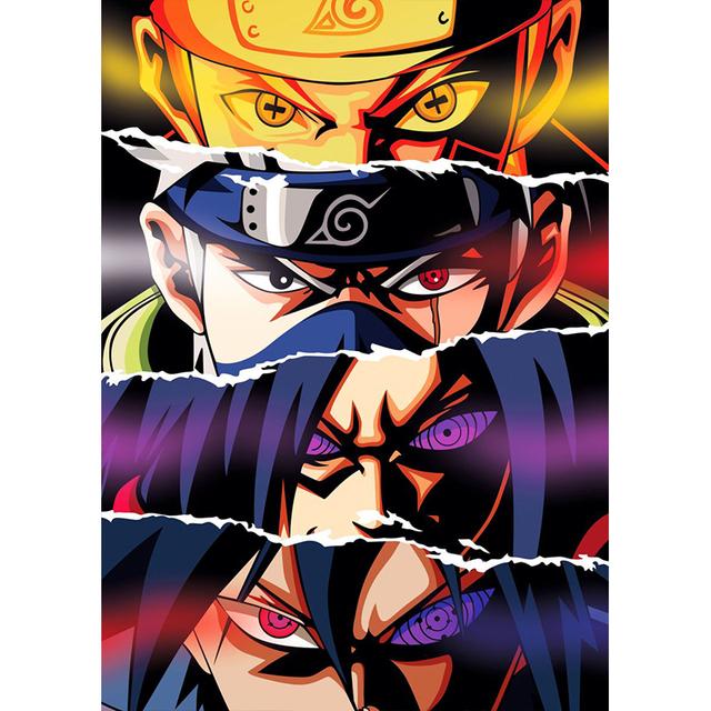 Japansk Anime Demon Slayer One Piece Poster Karaktär Ögonduk Målning Väggkonsttryck Sovrumsdekoration Heminredning Bild