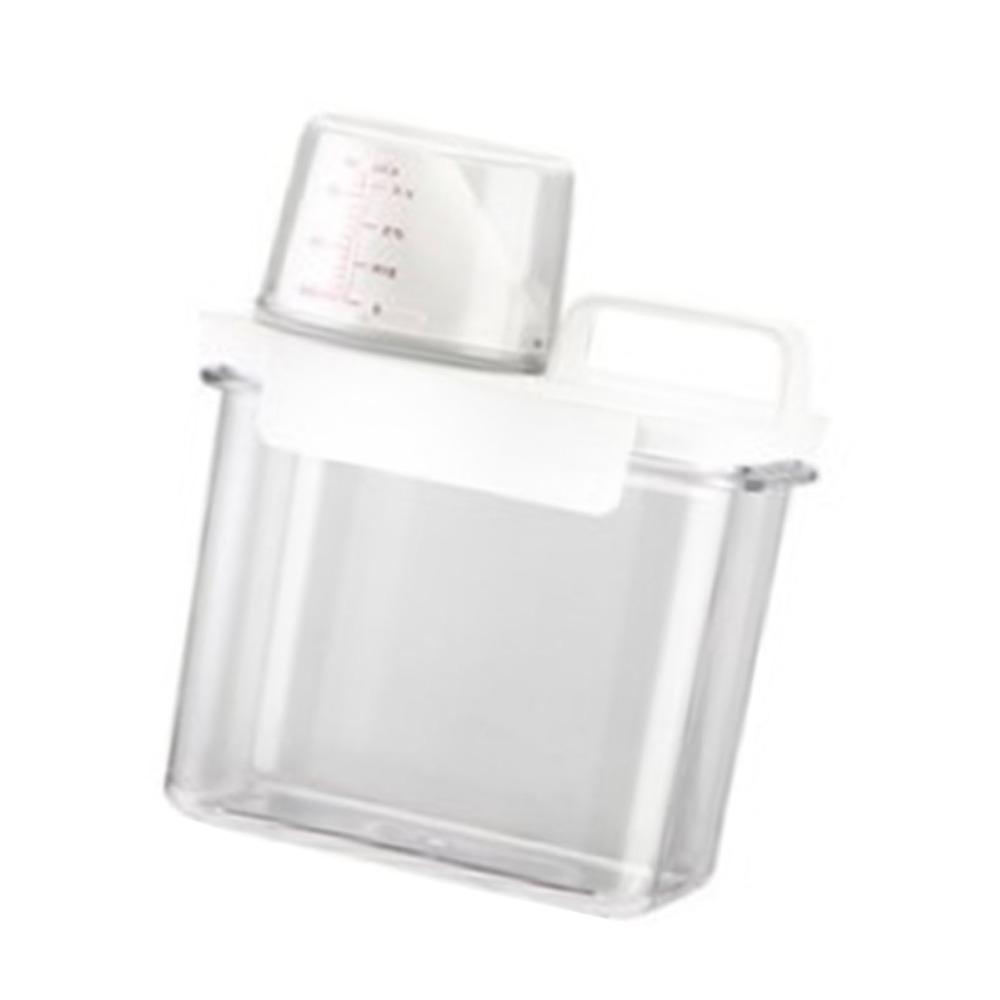 Transparent Laundry Detergent Dispenser Plastic Removable Lid Detergent Storage Container Sealed Design 1100ml Capacity