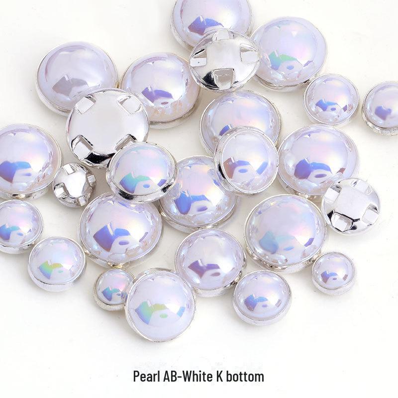 Hand-Sewn High Brightness Half-Surface Flat Bottom Pearl Buttons - Pure White & Beige