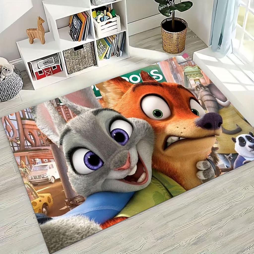 27 Style Zootopia Judy Nick Cartoon Rug for Bedroom Living Room Sofa Home Doormat Decor, Large Kids Non-slip Floor Mat Gift
