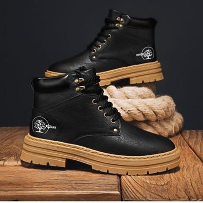 2025 Sommer Neue High Top Martin Boots Herren Trendige Vielseitige Dicke Sohle Lässige Lederschuhe Arbeitskleidung Board Schuhe Trendschuhe Herren