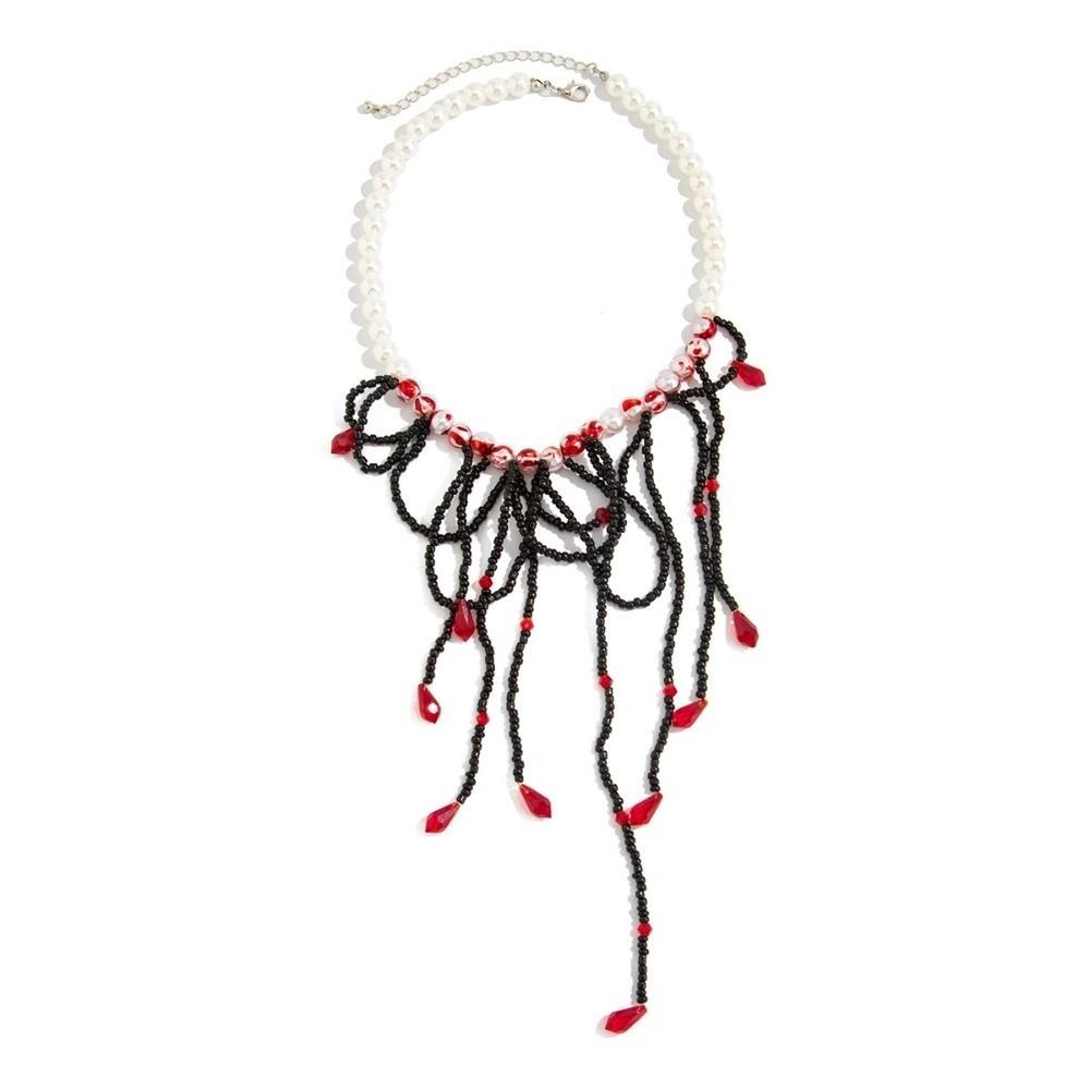 Mehrschichtige Blutstropfen Halskette Quaste Gotischer Schmuck Kreativer Halloween Choker Cosplay