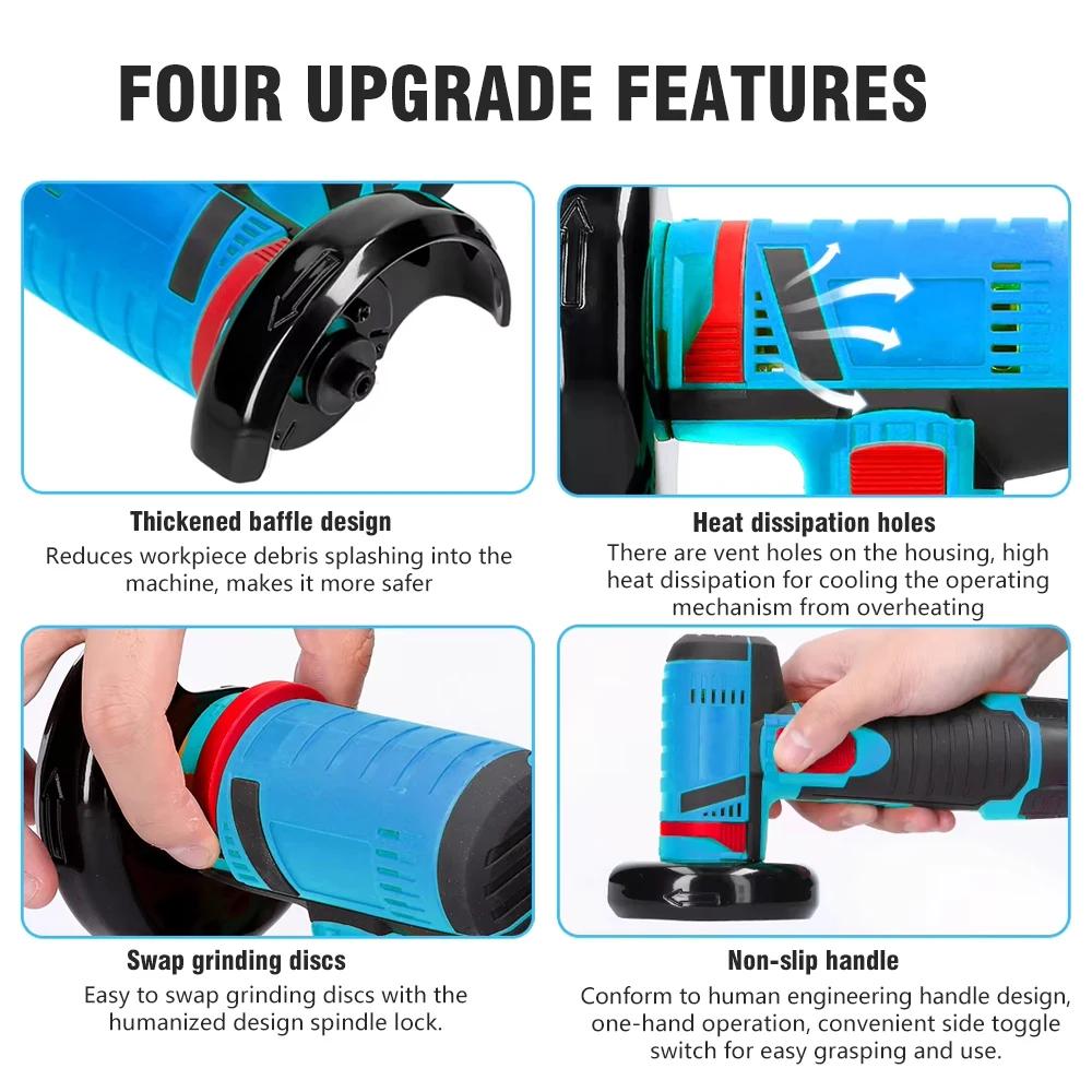 19500RPM 12V Cordless Angle Grinder | Diamond Cutting/Polishing/Grinding | Mini Rechargeable Multi-Function Tool | amabilis