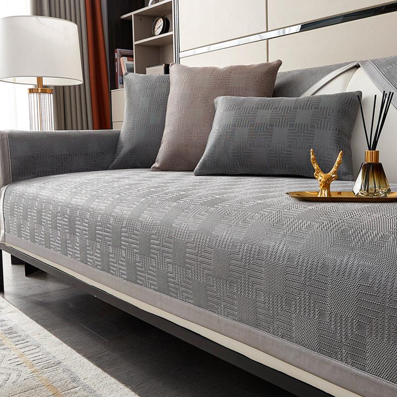 

Summer Ice Silk Light Luxury Modern High-End Sofa Cushion Summer Mat Cushion Cushion Non-Slip Sofa Cover Cloth Towel 70*70cm