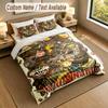 3Pcs Bedding Set Custom Name Text, 1 Sheet 2 Pillowcases Home Bed DecorFallout Vault Boy