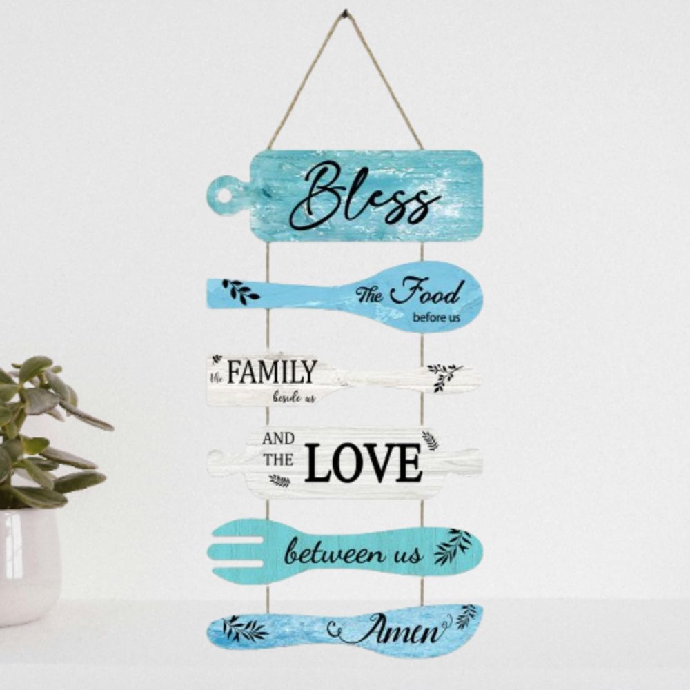 Bless The Food Before Us Wall Art Wooden Hanging Sign Large Wall Hanging Tag  Dining Room Bedroom
