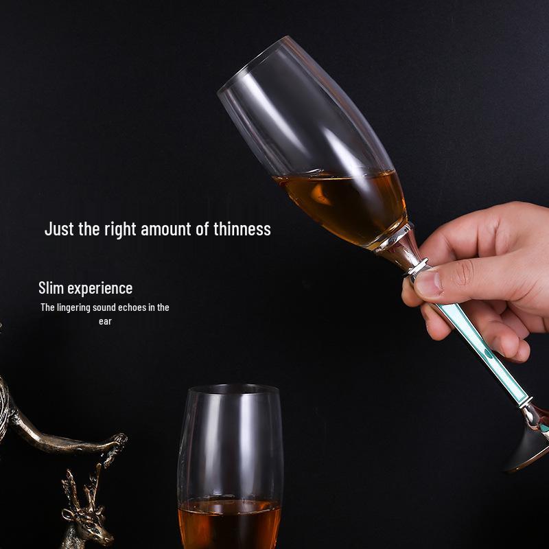 Elegant Enamel Crystal Champagne Flute Set - High-Stem Sparkling Wine Glasses, Perfect for Home or Bar Gifts