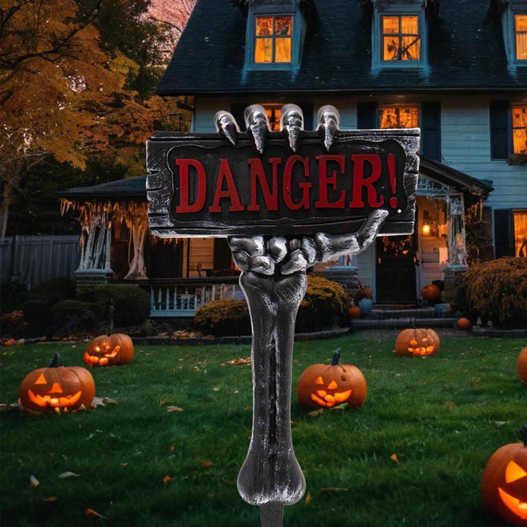 Skelett Gartenschilder 54cm Halloween Skelett Knochen Gartenschilder Gruselige Partyzubehör für Draußen Drinnen Feiertag Spukhaus