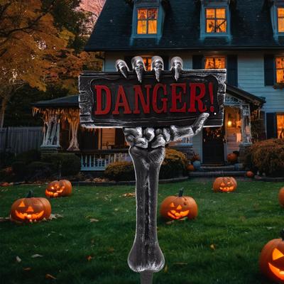 Skelett Gartenschilder 54cm Halloween Skelett Knochen Gartenschilder Gruselige Partyzubehör für Draußen Drinnen Feiertag Spukhaus