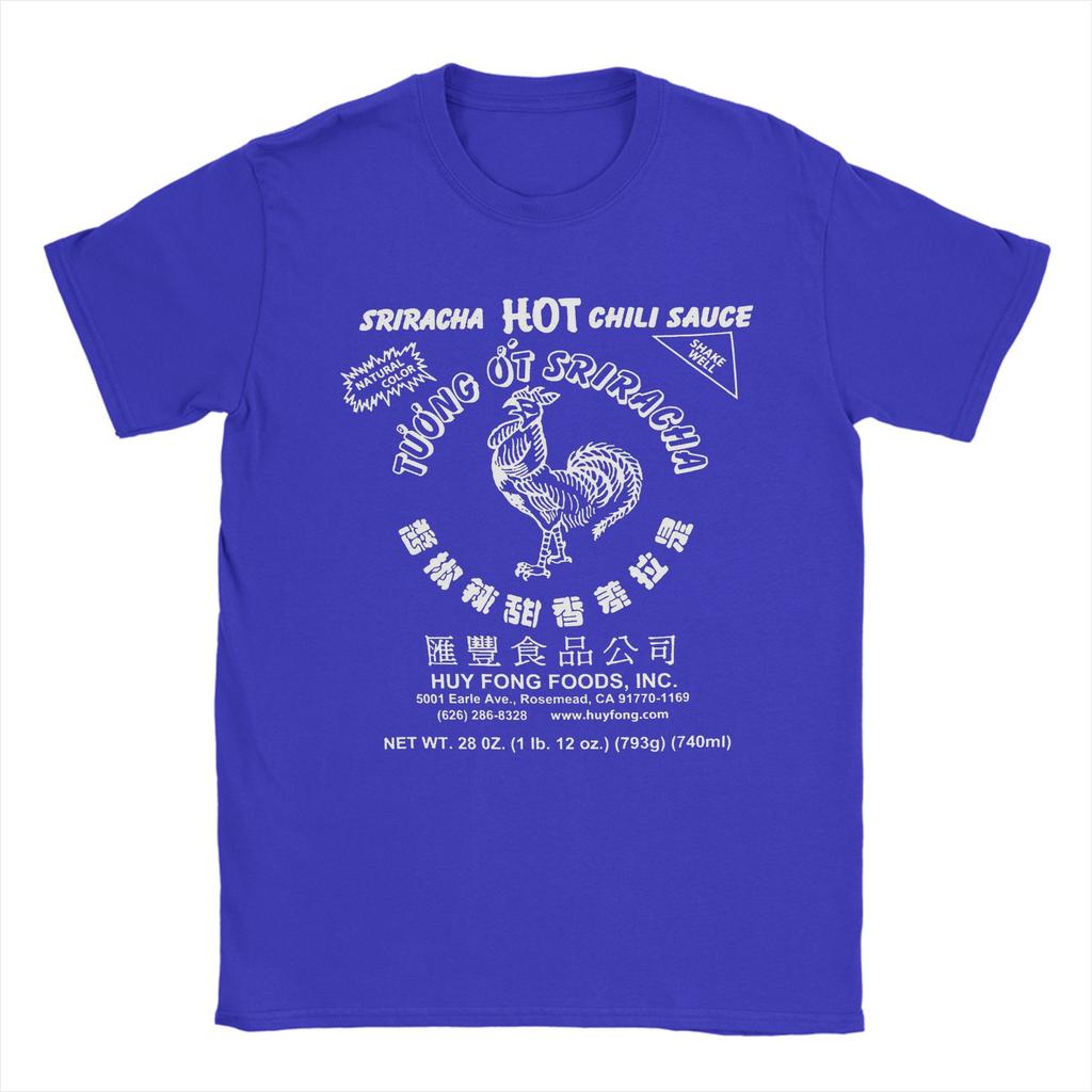 Herren T-Shirt Spicy Rooster Sriracha Scharfe Chilisoße Freizeit Baumwoll-T-Shirts Kurzarm T-Shirts Rundhals Kleidung Geschenkidee