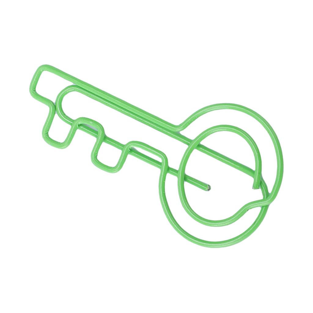 100PCS Key Shaped Paper Clips Cute Portable Bookmark Clamps for School   Document Note Organization Green