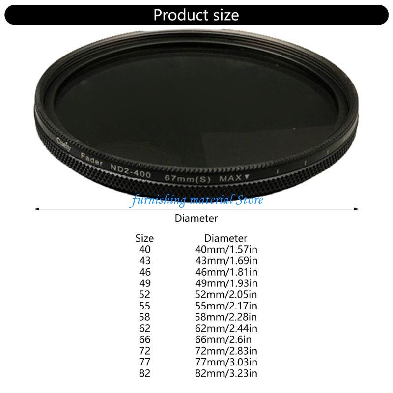 Y5GD Variable Neutral Density Filter 40/43/46/49/52/55/58/62/66/72/77/82mm ND Filter