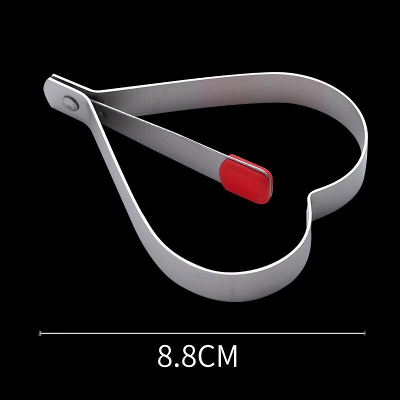 Food Grade Stainless Steel Heart-Shaped Egg Molds with Silicone Handles, 3-Pack