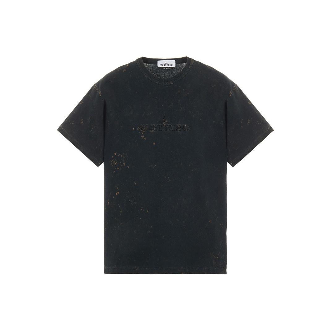 Stone Island Off Dye T-Shirt Black Men Tops 761520945-V0029 S