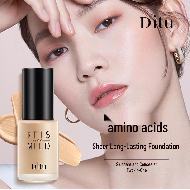 Ditu Di Tu Amino Acid Hydrating Long-Lasting Foundation & Concealer - Thin, Translucent, Waterproof, No Caking or Smudging.