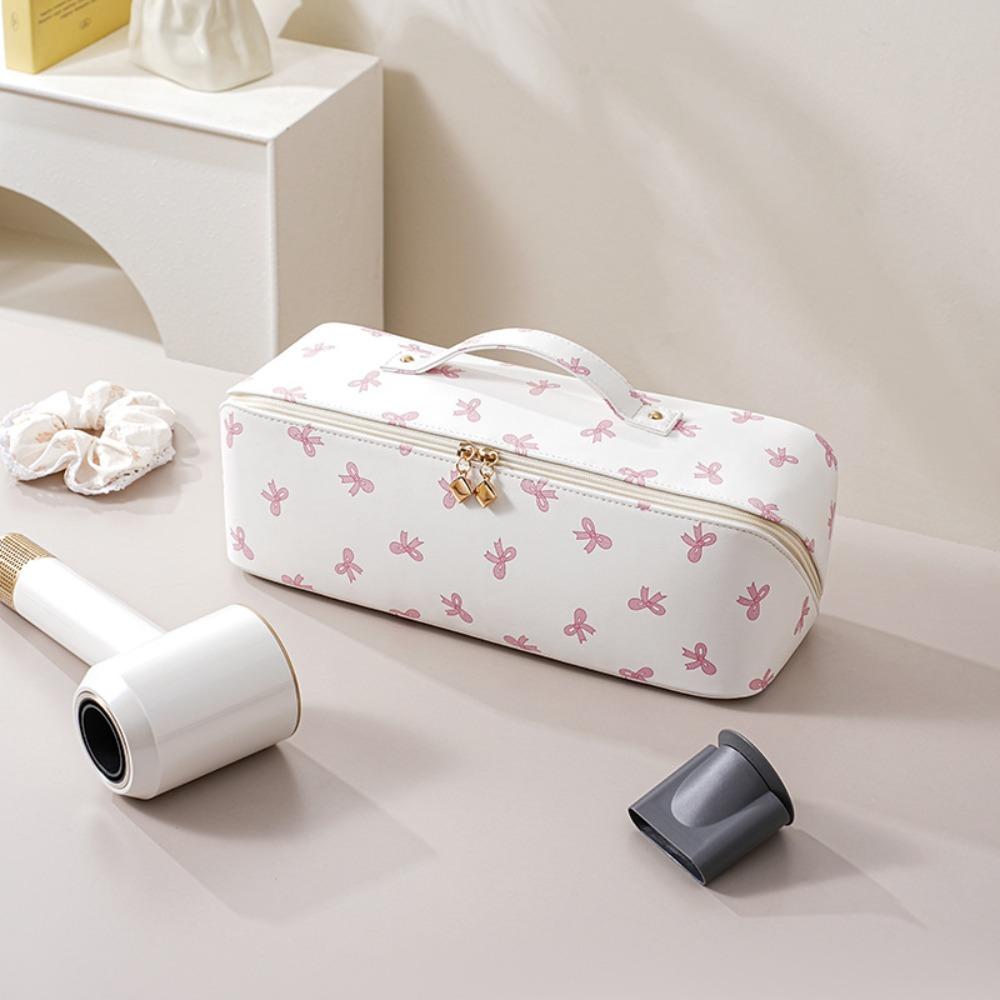 Large Capacity Hair Dryer Storage Bag PU Leather Carrying Case New Curler Storage Bag  Travel Use