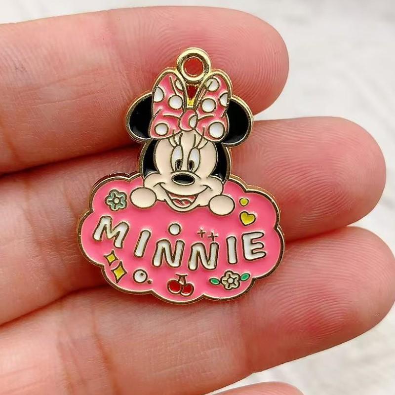 10pcs Cartoon Mickey Mouse Decorations Cute Alloy Pendant Anime Figures Children's DIY Creative Fashion Jewelry Accessories Gift