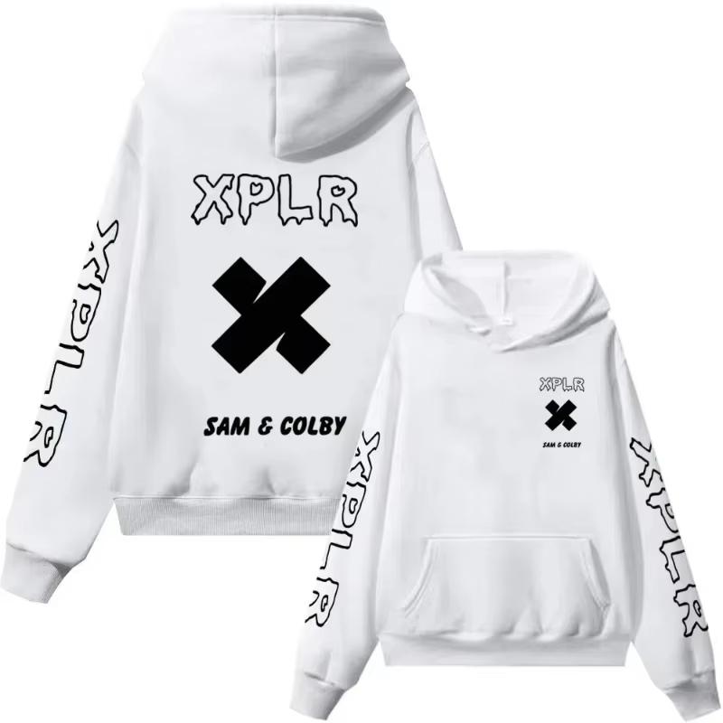 2025 Neue Mode Hoodie Herren Xplr Hoodie Sam und Colby Kettenglied Merch Herz Muster Sweatshirt Damen Langarm Pullover