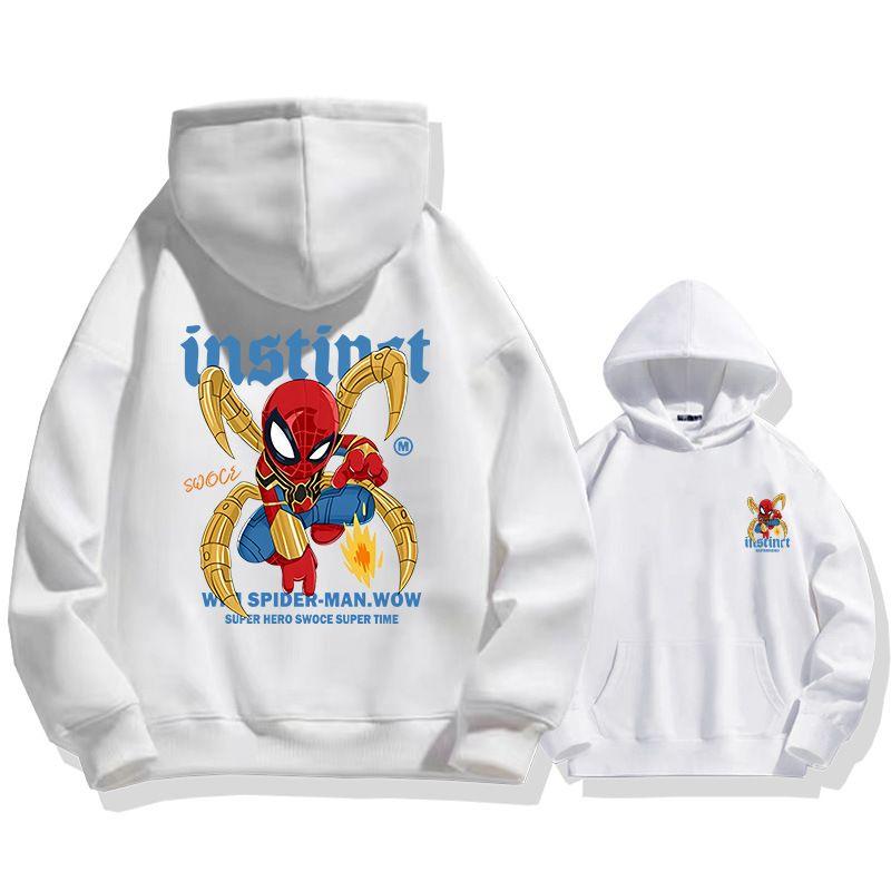 Marvel Q Version Iron Spider Printed Hoodie Autumn/winter Men's and Women's American Trend Large Size Loose Casual Sweater Top