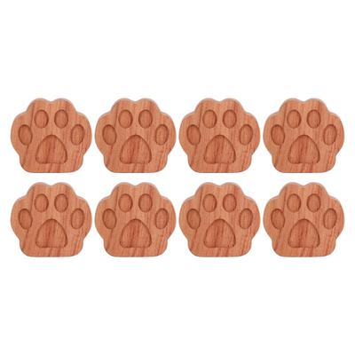 8pcs Essential Oil Car Diffuser Cat Paw Shape Simple Compact Rosewood Material Natural Style Aroma
