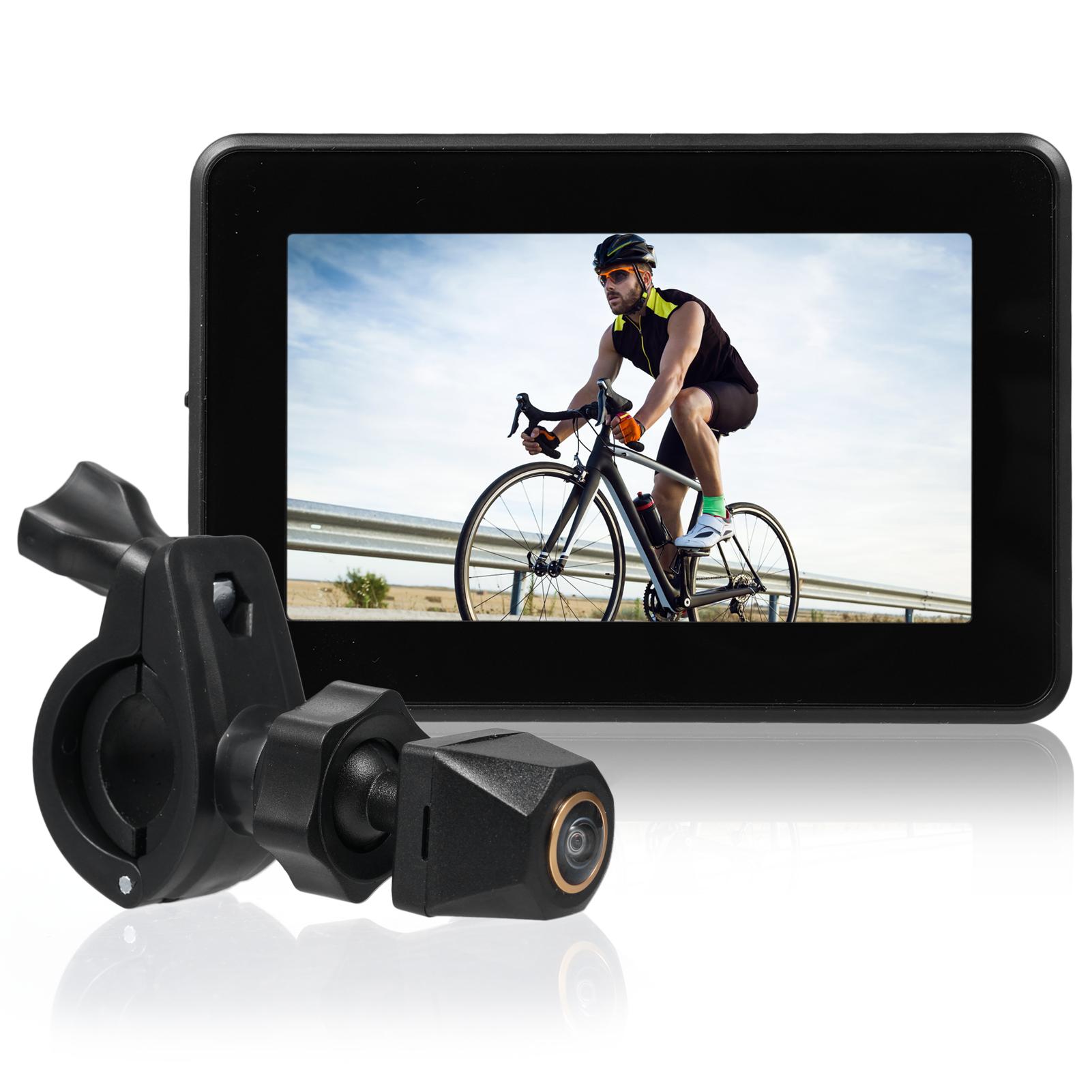 

Handlebar Bike Mirror, 1080P Bicycle Rear View Camera with 4.3 Screen Night Vision Function, 110 degrees Wide Angle чёрный