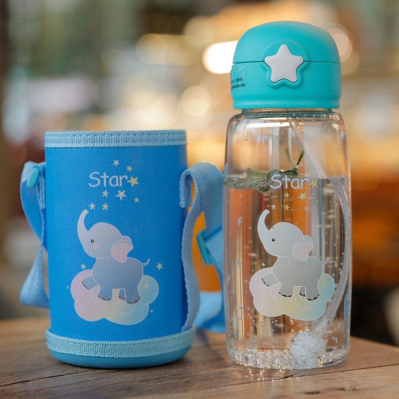 Premium Quality 700ml Portable Drinking Straw Shoulder Strap Water Bottle For Kids