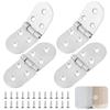 Set of 4 Round Foldable 180° Stainless Steel Hinges 80×30 Mm for Folding Table and Furniture - 24 Screws