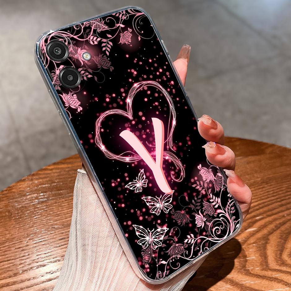 Phone Case For Samsung Galaxy A06 A07 4G 5G Cute Butterfly Letter Clear Silicone Protective Cover For SamsungGalaxyA06 A07 Funda