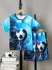 Popular Boys Funny Fashion Series D Printed Casual Pullover Clothing, Short Sleeve Shorts Set