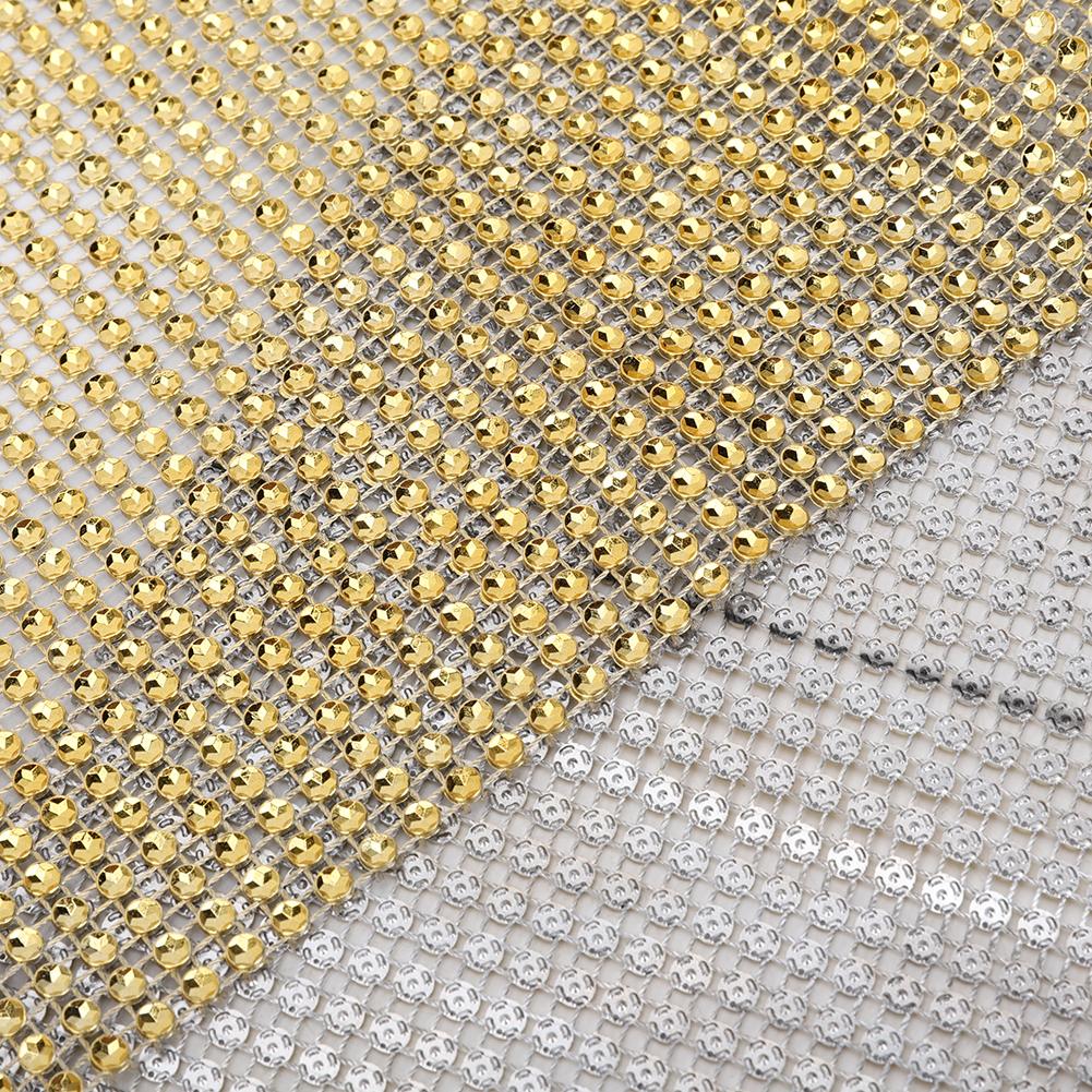 24 Rows Plastic Rhinestone Mesh Ribbon Sewing Trim Garment Accessories Decoration