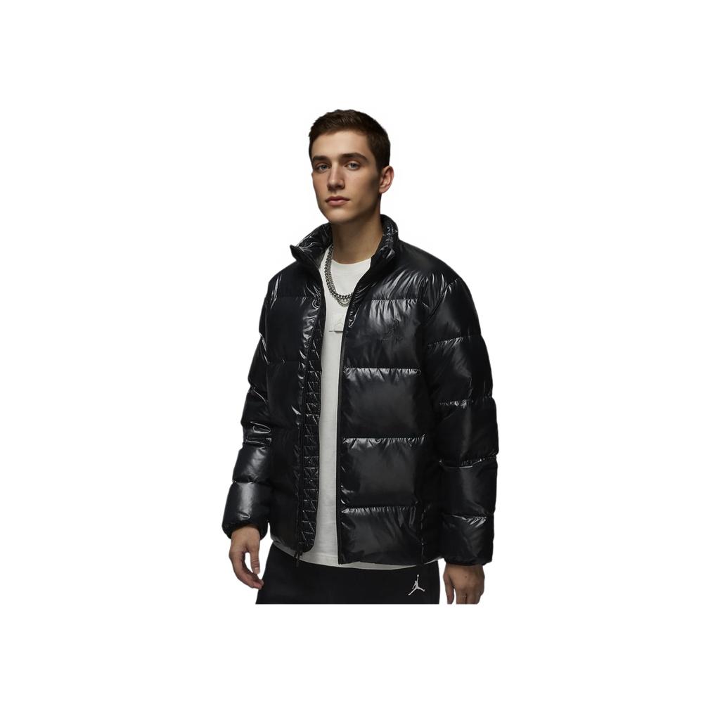 Jordan Flight Loose Warm Zipper Bread Down Jacket Men Jackets Black FV7272010