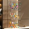 New Acrylic Display Stand Storage Box For Figurines Bubble Mat Transparent Showcase For Collectible Toys And Jewelry Accessories