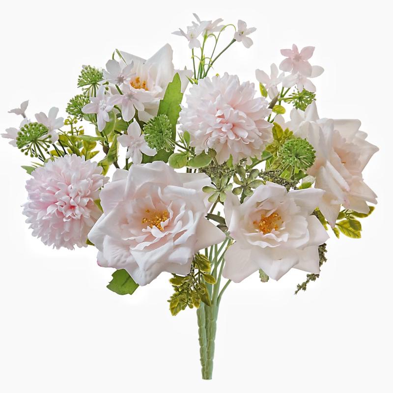 

Silk Artificial Flowers Onion Fluff Horn Rose Wedding Home Room Table Valentine s Day Decora Wreath Bride Bouquet Diy Gift Prop 1PC светло-розовый