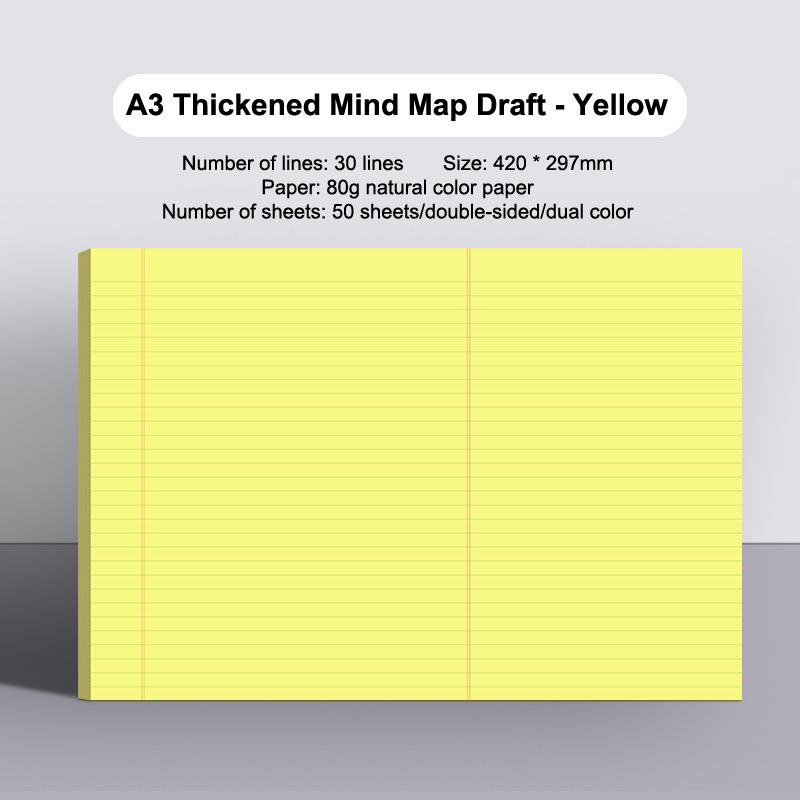 50Sheets Thickened A3 A3 Notebook Mind Map Planning Tearable Draft Paper Students Writing Legal Pad Back To School Gift