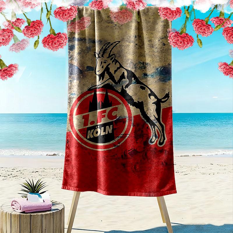 Asciugamano da Spiaggia Stampato Köln FC, Grande Morbido Asciugatura Rapida per Spiaggia Campeggio Nuoto