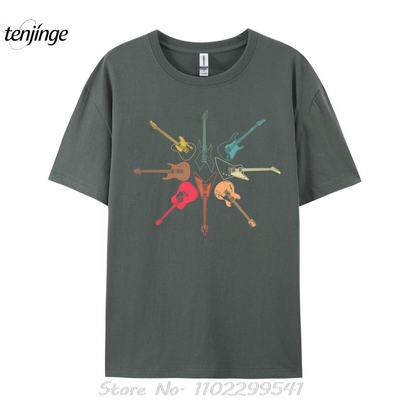 

Крутая футболка с гитарой для фитнеса, винтажная футболка для любителей гитары, мужская эстетическая футболка с принтом гитариста, повседневная футболка из хлопка, топы XXXL