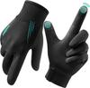 GINTRON Gants d'hiver pour smartphone Compatibles Course à pied Montagne École Noir Homme [Antidérapants, Hydrofuges, Légers, Chauds, Fins] Conduite,