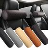 Luxury Car Seat Neck Pillow Headrest Leather Memory Foam Breathable Cervical Cylindrical Pillow Office Chair Headrest Protector