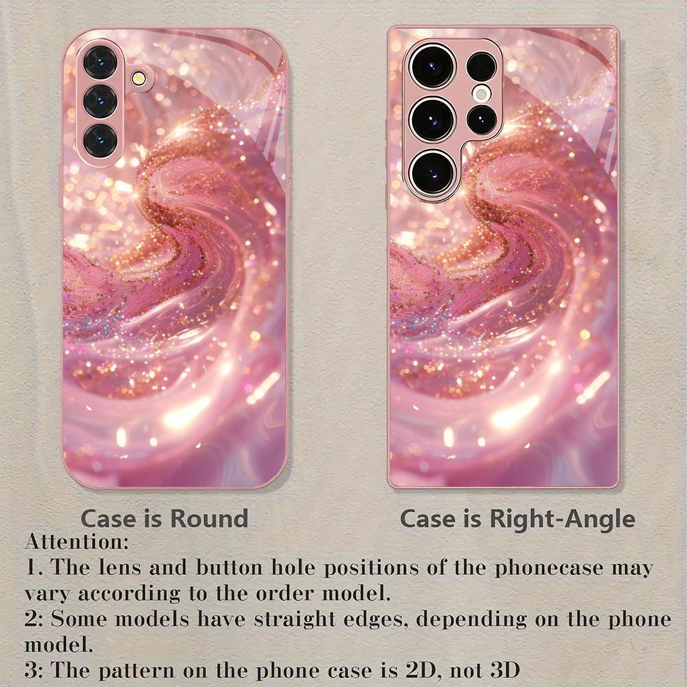 Rosa Textur Design Glas Handyhülle geeignet für Samsung Galaxy S26 S25 S24 S23 S22 S20 FE/Ultra/Plus stoßfeste Rückseite