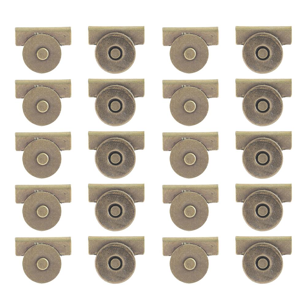 20Pcs Seamless Metal Magnetic Buckles No Sewing Required Handbag Pocket Clip Purse Closure DIY Craft Bags Parts Accessories