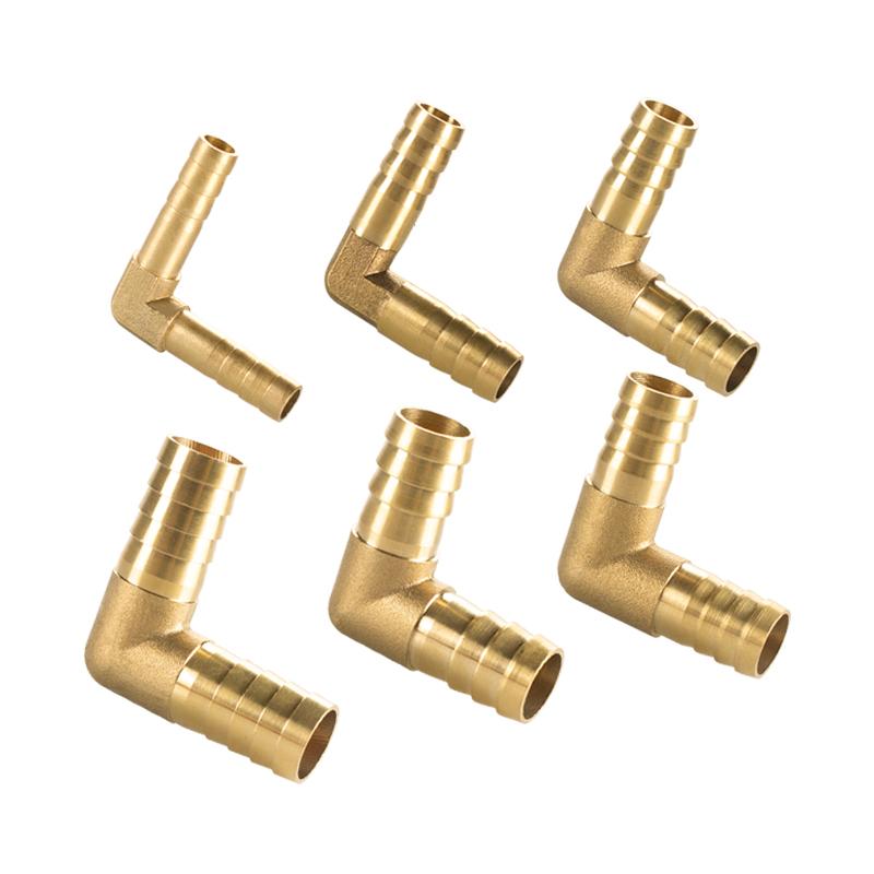 1~20pcs 90 Degree Elbow Brass Barbed Joiner Reducer Connector Pipe Hose Air Fuel Water Pipe Fitting OD 4/6/8/10/12/14/16/19mm