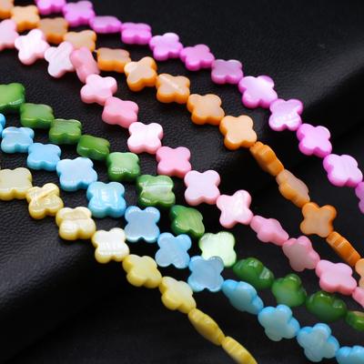 Natural Freshwater Shell Beads Dyed Quatrefoil Bead For Jewelry Making DIY Necklace Bracelet Earrings Accessory
