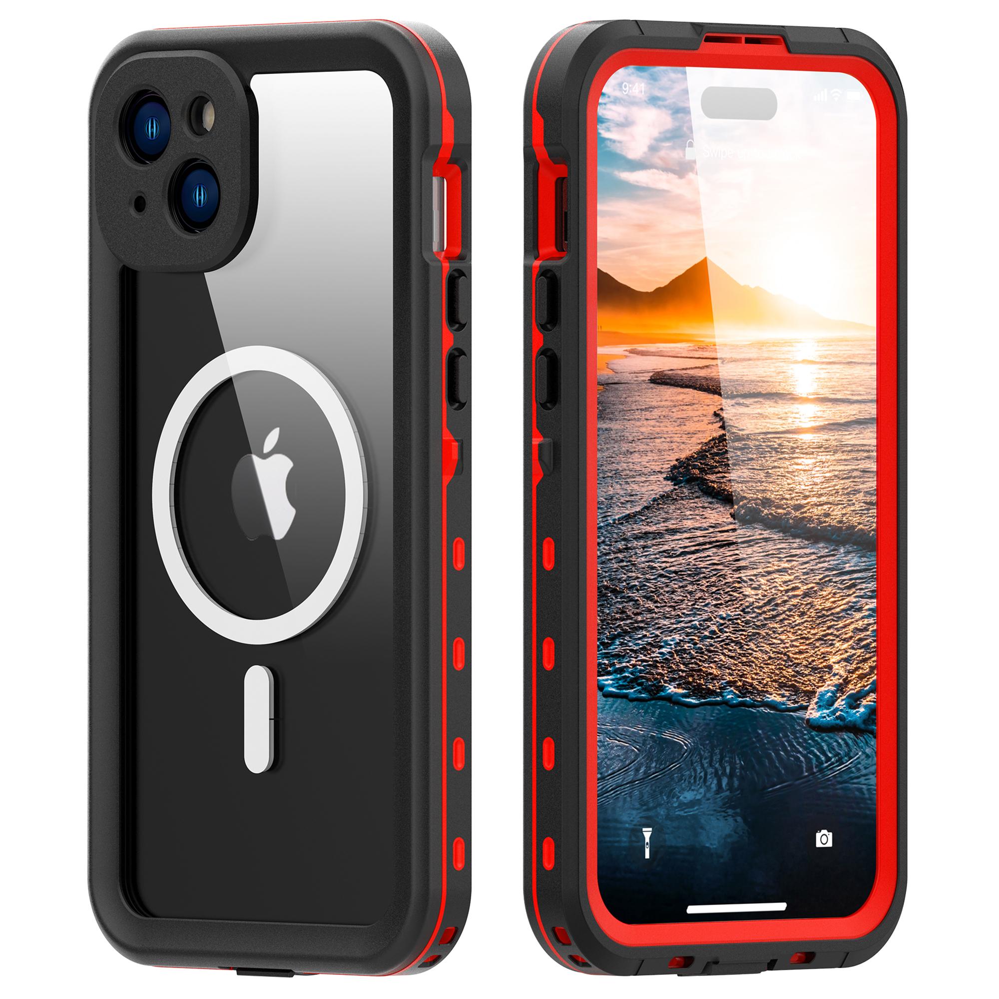 

Серия REDPEPPER Dot+ Чехол для телефона iPhone 15, совместимый с MagSafe, водонепроницаемый IP68, прозрачная крышка для телефона C